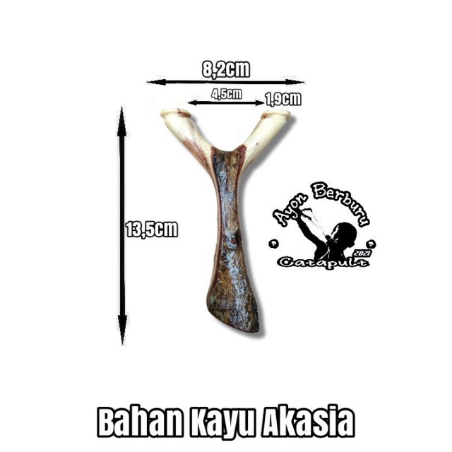 Ketapel OTT dari bahan kayu AKASIA/Ayon Catapult