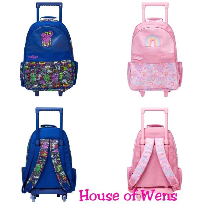 SMIGGLE BRIGHT SIDE TROLLEY WITH LIGHT UP WHEEL ORIGINAL - TAS SEKOLAH