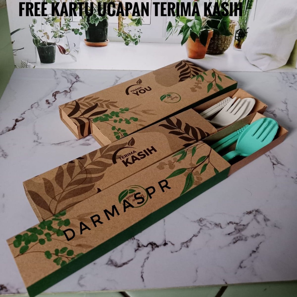 Isi 100 Pcs Souvenir Pernikahan Sendok Set Lokal Kemas Full Box rustic Murah Bermanfaat