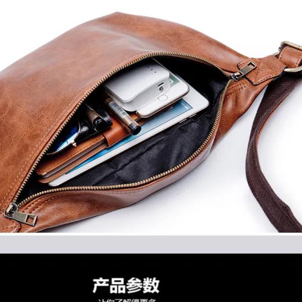 Tas Bahu Kulit Pria Tas Kulit Pria Sling Bag Kulit Pria TAZMANIA - Hitam