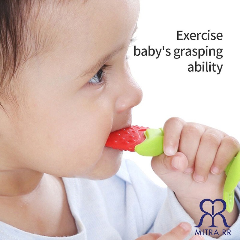 Mainan Gigitan Bayi Bentuk Buah Silikon / Teether Bayi BPA Free