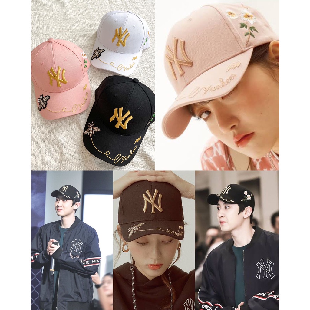 MLB bee embroidery baseball cap