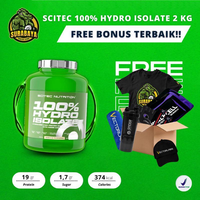 Scitec Nutrition 100% Hydro Isolate 2000 Gram Hydrolyzed Isolate Protein Whey 2 Kg