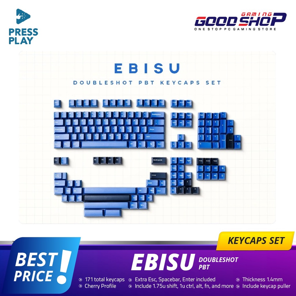 Press Play EBISU PBT Doubleshot Keycaps Keycap Set