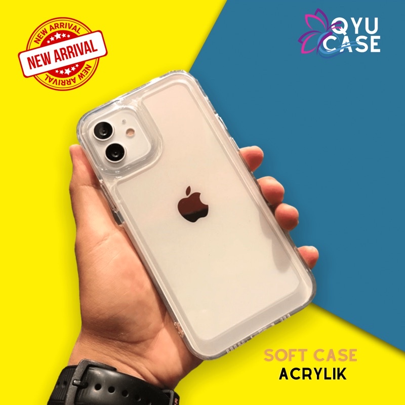 Case bening Iphone transparan Acrylik Polos glass import kaca murah Tebal hard case soft case clear 