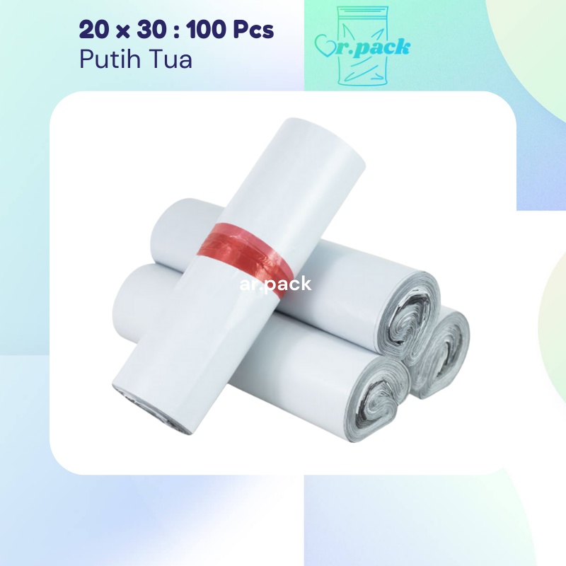 

Plastik Polymailer Putih Tua 20x30 100pcs Semi Glossy