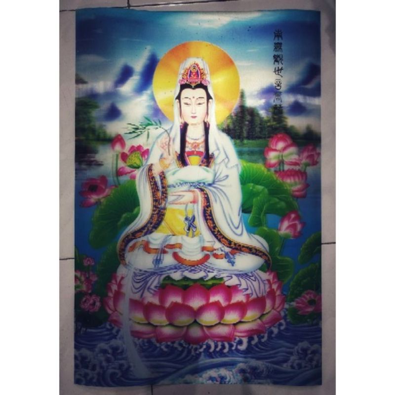 Poster 3D Dewa Dewi Budha Dewi Kwan Im Wall Deco