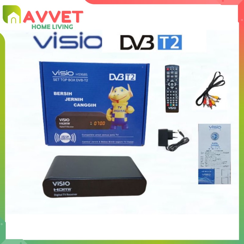 AVVET Set Top Box STB DVB T2 VISIO Receiver TV Tabung Analog Ke TV Digital Full HD 1080P Mini Versio
