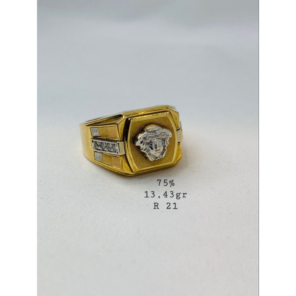 Cincin Cowok Emas Asli Kuning Kadar 750 75% Mas Korea Import