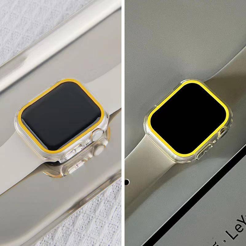 Case Pelindung Layar Luminous Untuk Apple Watch Seri 8 7 6 5 4 3 2 1 SE SE2 bumper 45mm 41mm 44mm 40mm 42mm 38mm