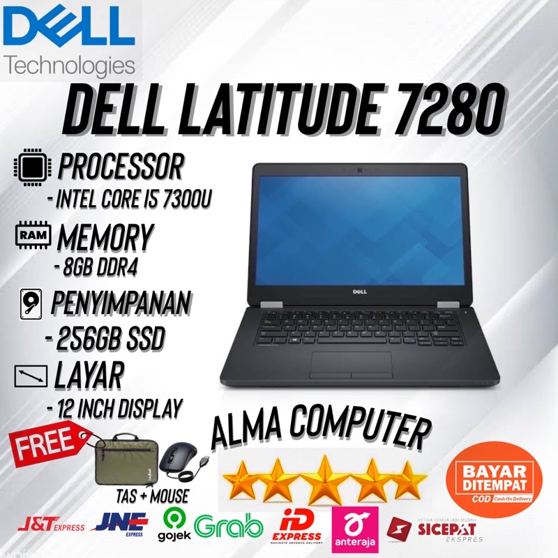 Dell Latitude E7280 CORE I5-7300u RAM 8GB SSD 256GB