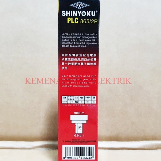 SHINYOKU LAMPU PLC TUSUK 2PIN 2KAKI 13 WATT 13W 13WATT 13 W WARM WHITE / WHITE