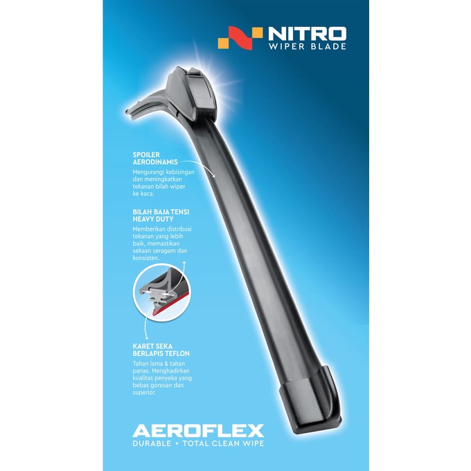 Wiper depan mobil Sirion 2007-2011 sepasang kanan kiri ukuran 21'' dan 17'' Nitro Aeroflex