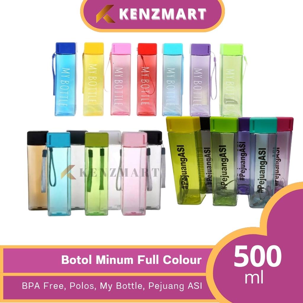 BOTOL TUMBLER MINUM KOTAK 500 ML / POLOS / MY BOTTLE KOTAK / BOTOL MINUM ANAK / BOTOL MINUM DEWASA