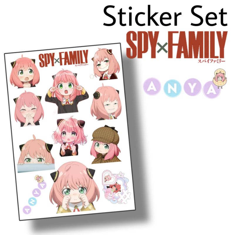 Stiker Spy X Family Anime Sticker set Anya Forger