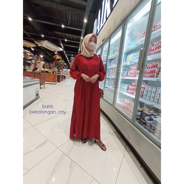 HUMAIRA MIDI DRESS/BAYAR DI TEMPAT/COD/DRESS MIDI TWILL PREMIUM/MIDI DRESS MUSLIMAH/GAMIS MIDI MUSLI