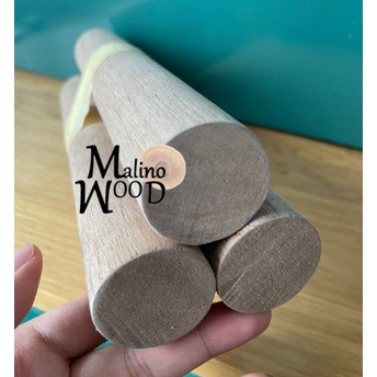 Dowel Kayu Ulin Macrame Kayu Stik Bulat Diameter 3 cm Panjang 100 cm