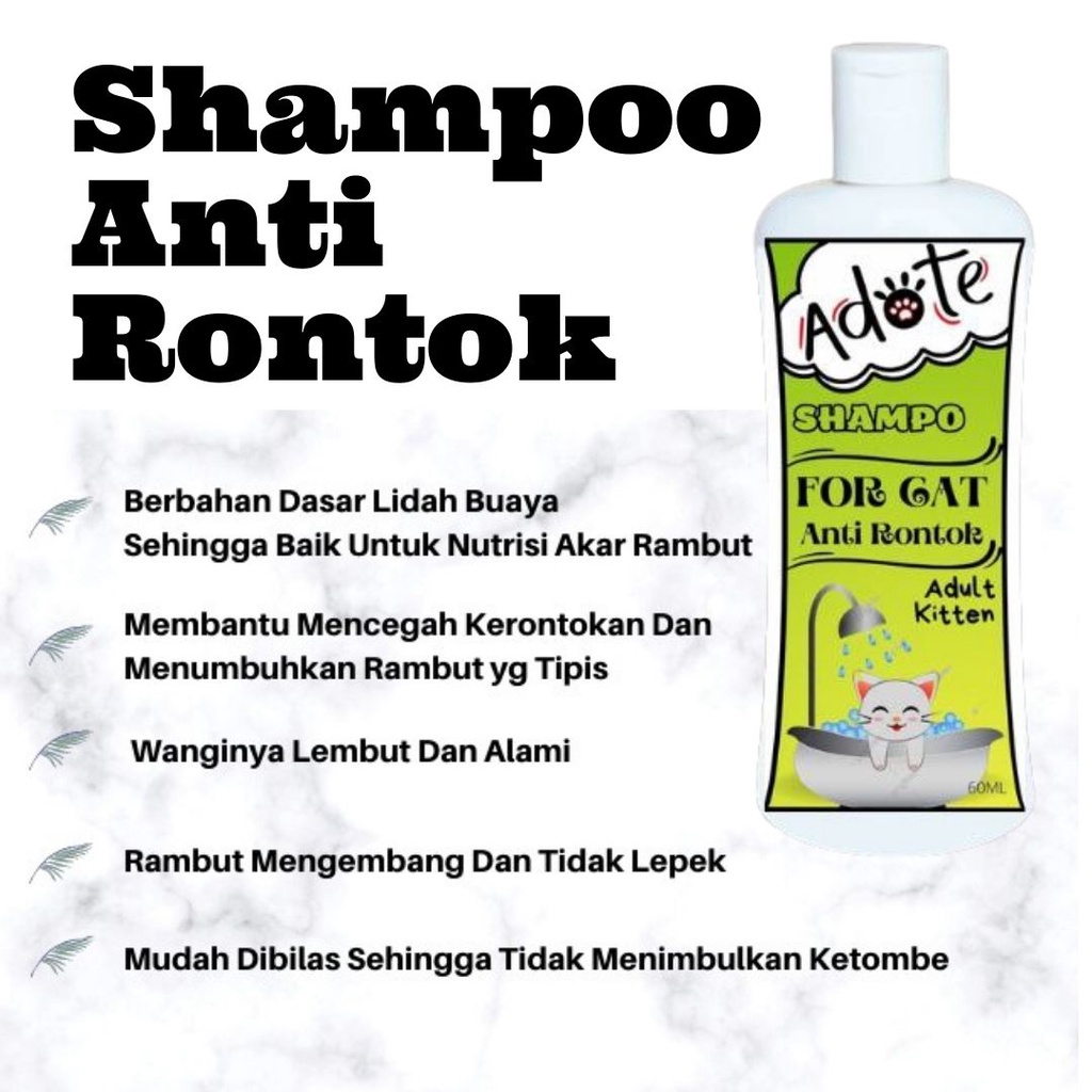 Sampo Shampoo Anti Rontok Bulu Adote Kucing Cats Hewan Peliharaan FEFARM