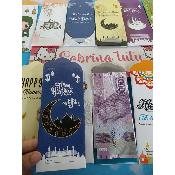 

(10 Lembar) Amplop Lebaran Ukuran Panjang Uang Tanpa lipat Ready