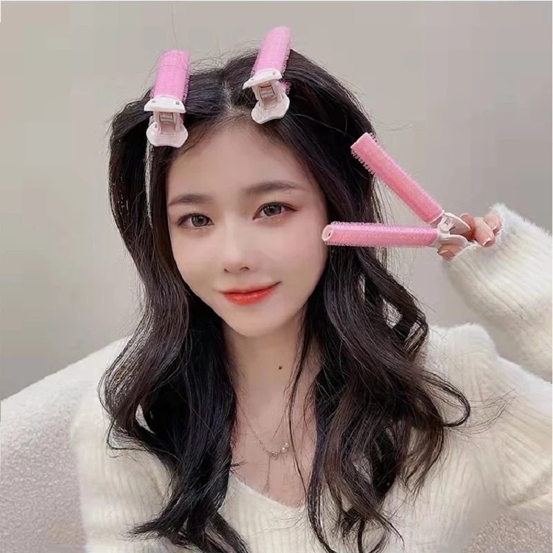 [Grosir] Fluffy Hair Clip Poni Curling Roller Portable Rol Rambut Alat Styling Rambut Kartun Mulus Delapan-Karakter Poni Jepit Rambut Hair Root