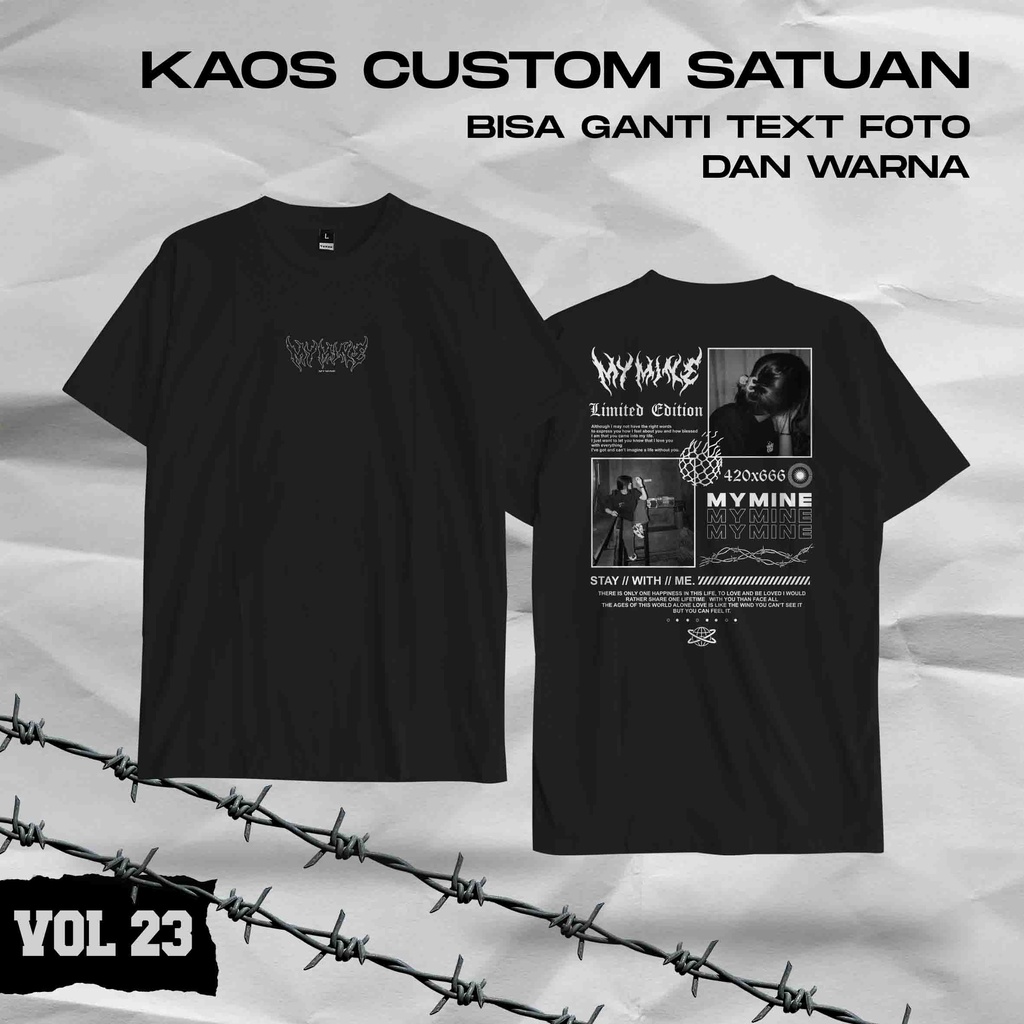 Custom Kaos Satuan Foto Aesthetic Vol 23