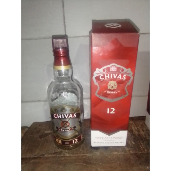 Botol civas Rekondisi sisa minuman/ Botol hias atau pajangan lengkap kardus