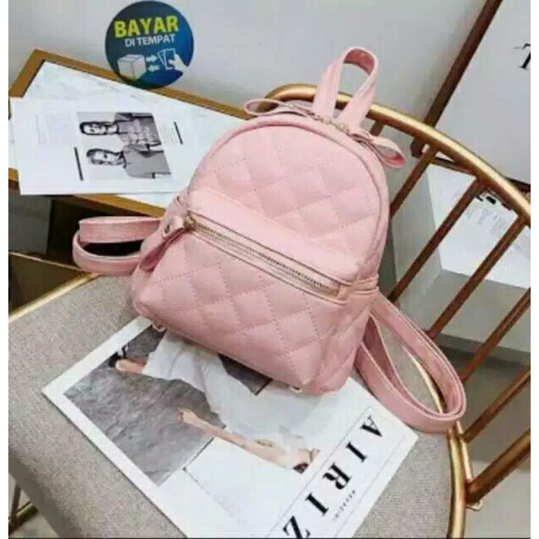 Tas Ransel Wanita | Tas Ransel Kulit Motif Pineapple | Murah Bisa COD