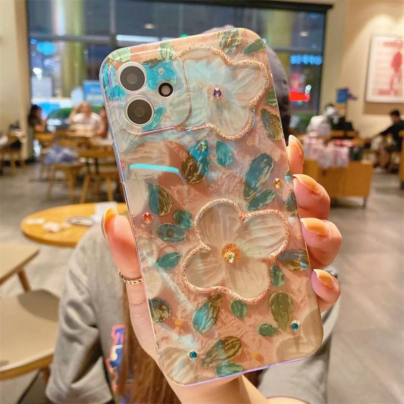 Case Desain Lukisan Cat Minyak Bunga Camellia Untuk IPhone 12 13 11 Pro Max X Xs Max Xr Ffdgd