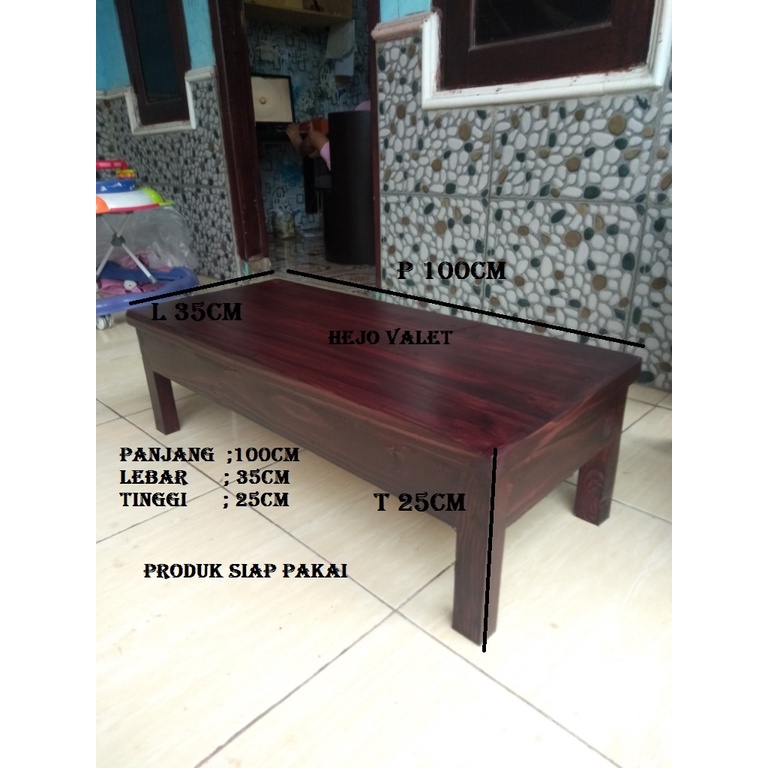 meja aquarium p100 l35 t25 meja lesehan meja tv meja kayu jati belanda siap pakai