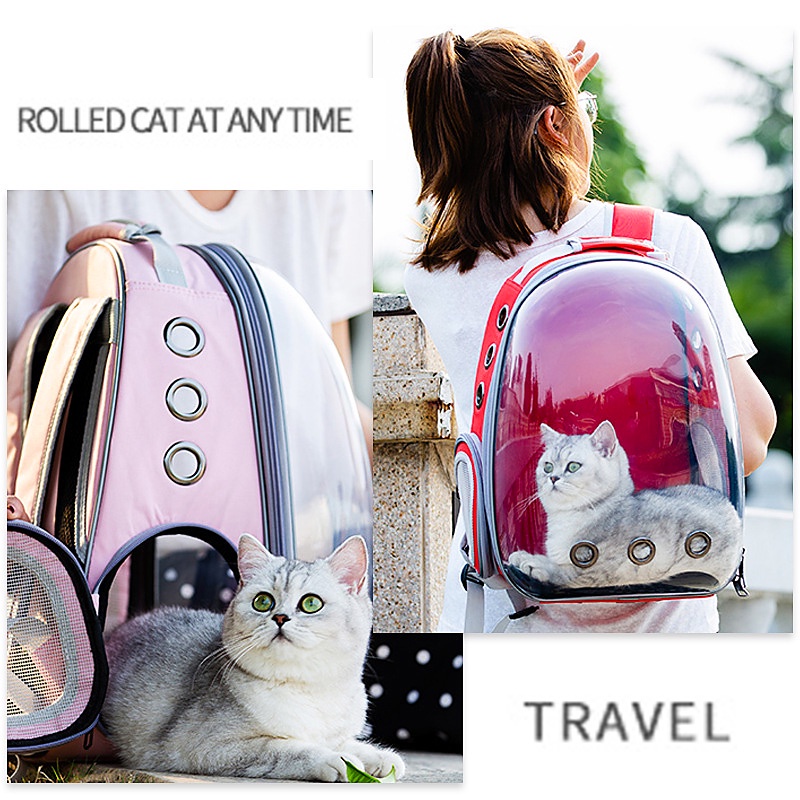 Tas Gendong Ransel Kelinci Anjing Kucing Transparan / Pet Cargo / Pet Carrier Universal