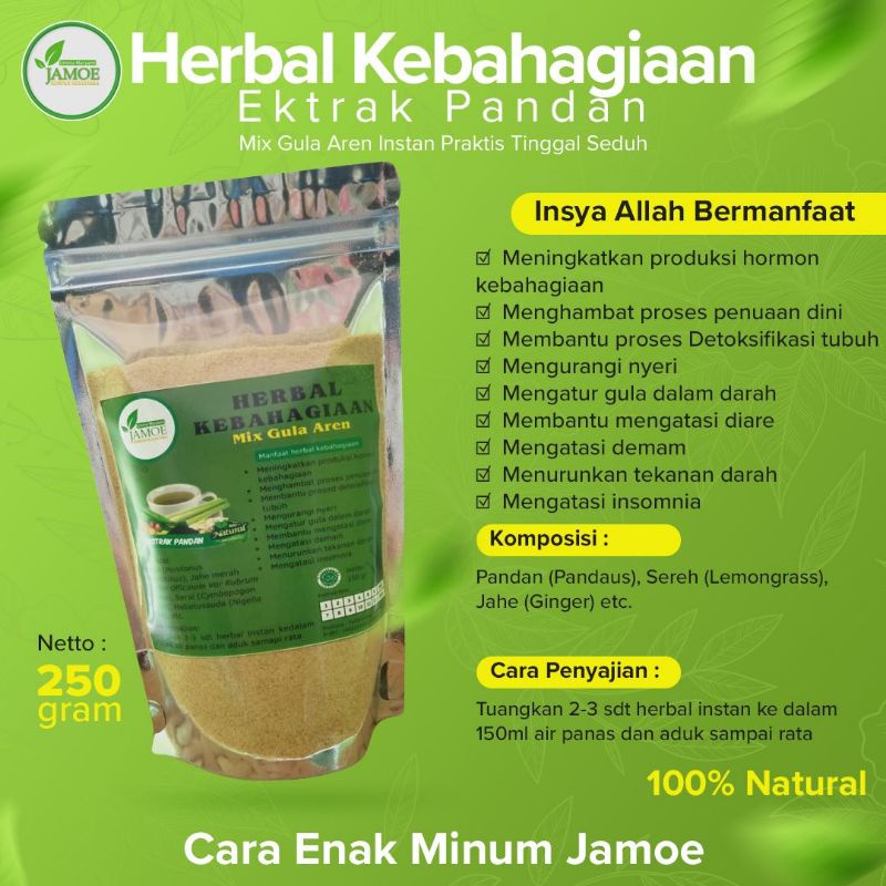 

HERBAL KEBAHAGIAAN/EKTRAK PANDAN MIX GULA AREN INSTAN