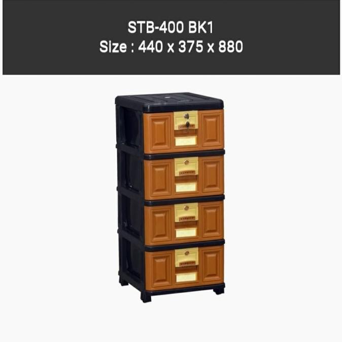 [GOSEND GRAB] LEMARI PLASTIK / EXCEL / LACI 4 SUSUN NAPOLLY STB 400 stock ready