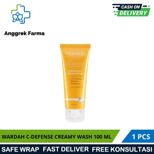WARDAH C-DEFENSE ENERGIZING CREAMY WASH 100 ML/SABUN CUCI MUKA DENGAN VITAMIN C