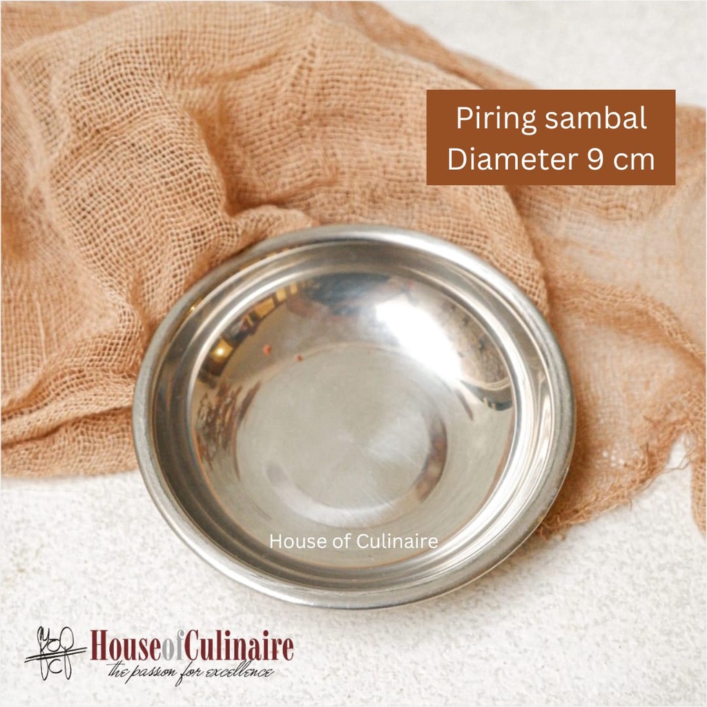 Pisin Piring Saus Kecil Mini Stainless Steel 9 cm Wadah Saos Sambal