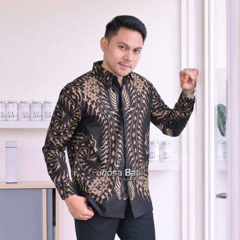 FURIOSA BATIK SENTANI KEMEJA BAJU BATIK PRIA KEMEJA LENGAN PANJANG UKURAN M L XL XXL