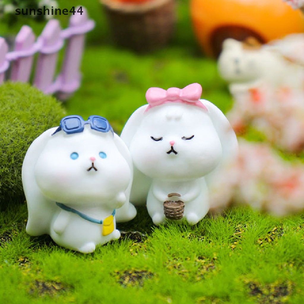 Sunshine 1pc Miniatur Kelinci Bahan Resin Untuk Dekorasi Taman Mini / Craft DIY