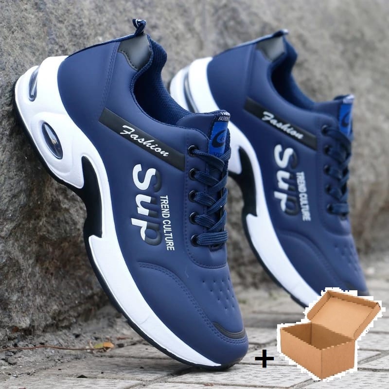 [HARGA GROSIR] Sepatu Sneakers Casual Sport Sup Trend Culture Fashion BEST SELLER-Navy + BOX