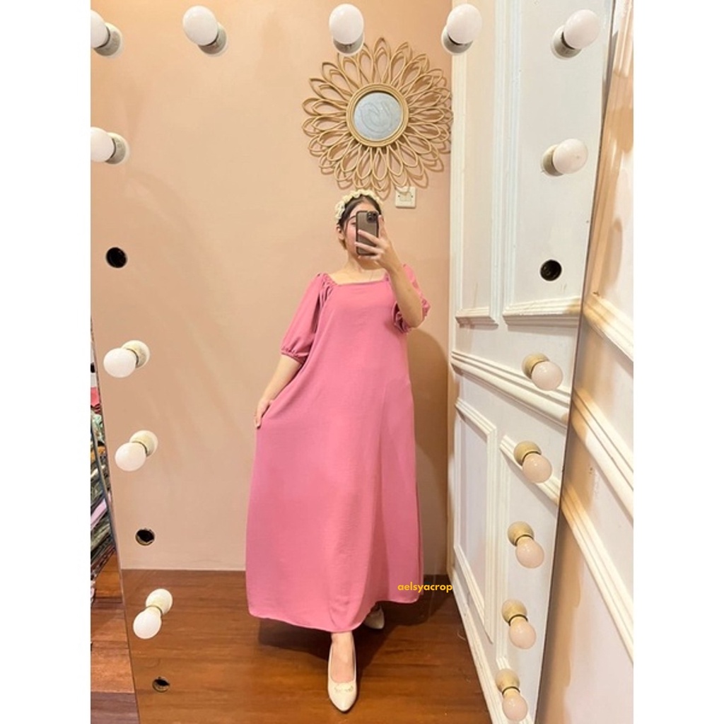 Masayu Long Dress Bahan Crinkel / Dress Crinkle Airflow