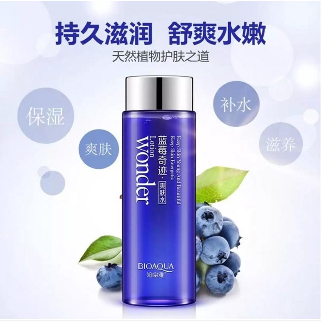 Rumah Cantik COD Blueberry Wonder Toner Hyaluronic Acid Cucumber Water Hydrating Whitening Oil Control 120ml Toner Blueberry Anti Keriput Mencegah Penuaan Dini Mengencangkan Kulit Mengandung Oat dan Blueberry