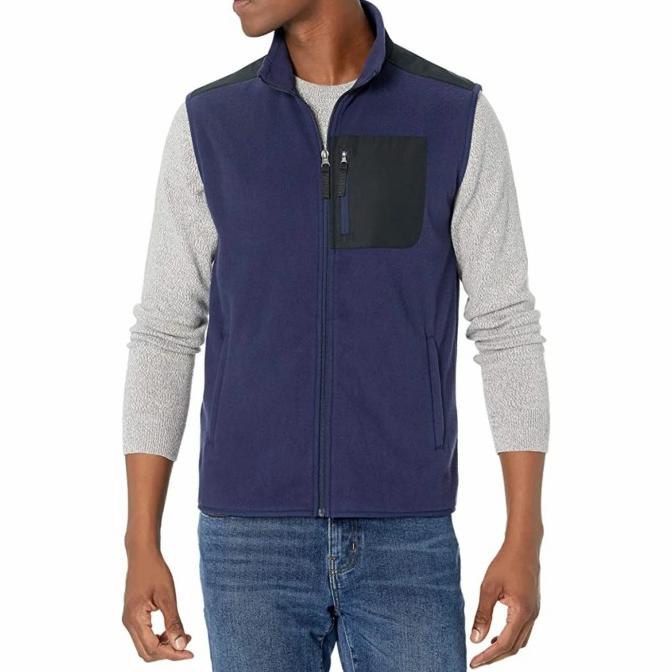Jaket Rompi Amazon Essentials Colorblock Utility Fleece Vest Original