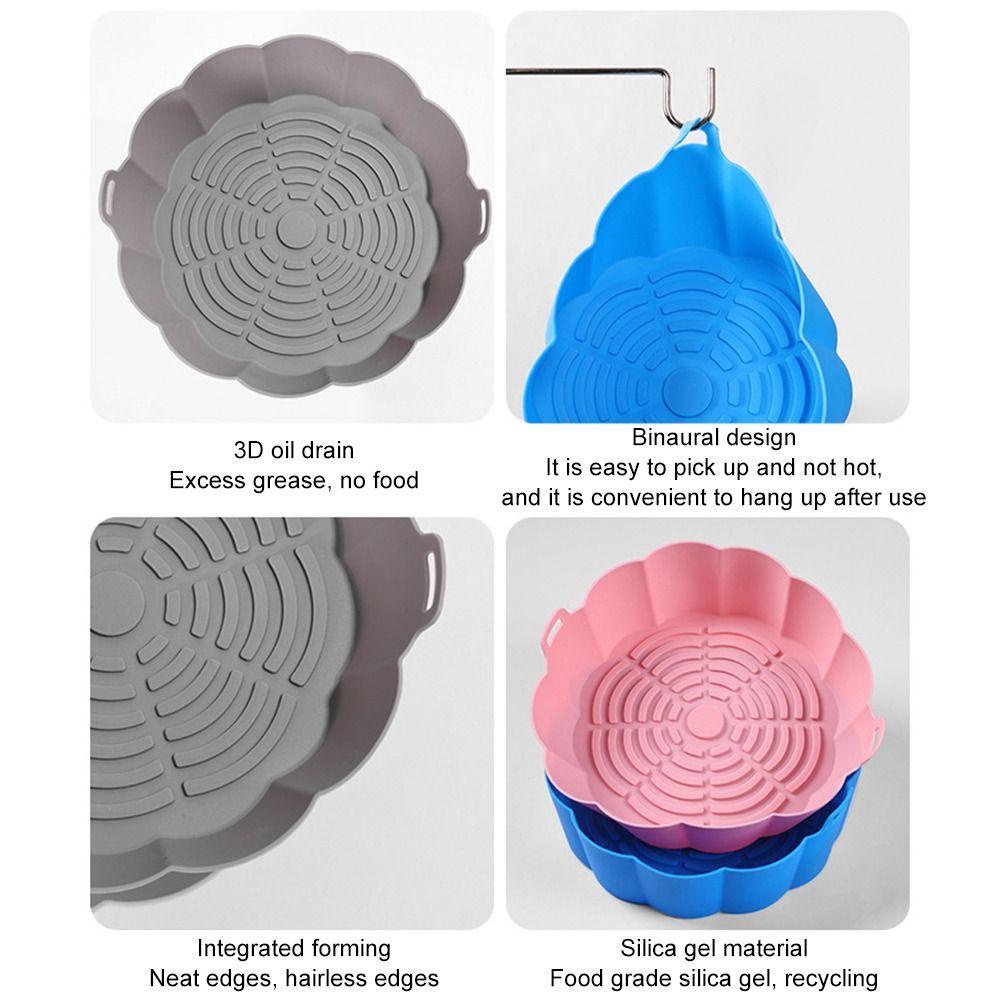 Solighter Air Fryer Silicone Pad New Grill Pot Tray Masak Multi-Fungsi Pengganti Liners AirFryer Aksesoris Baking Basket