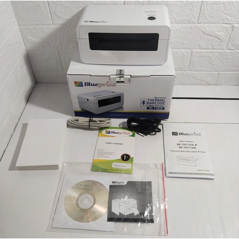 Printer Label Thermal Stiker Sticker Bluetooth Blueprint TD110D