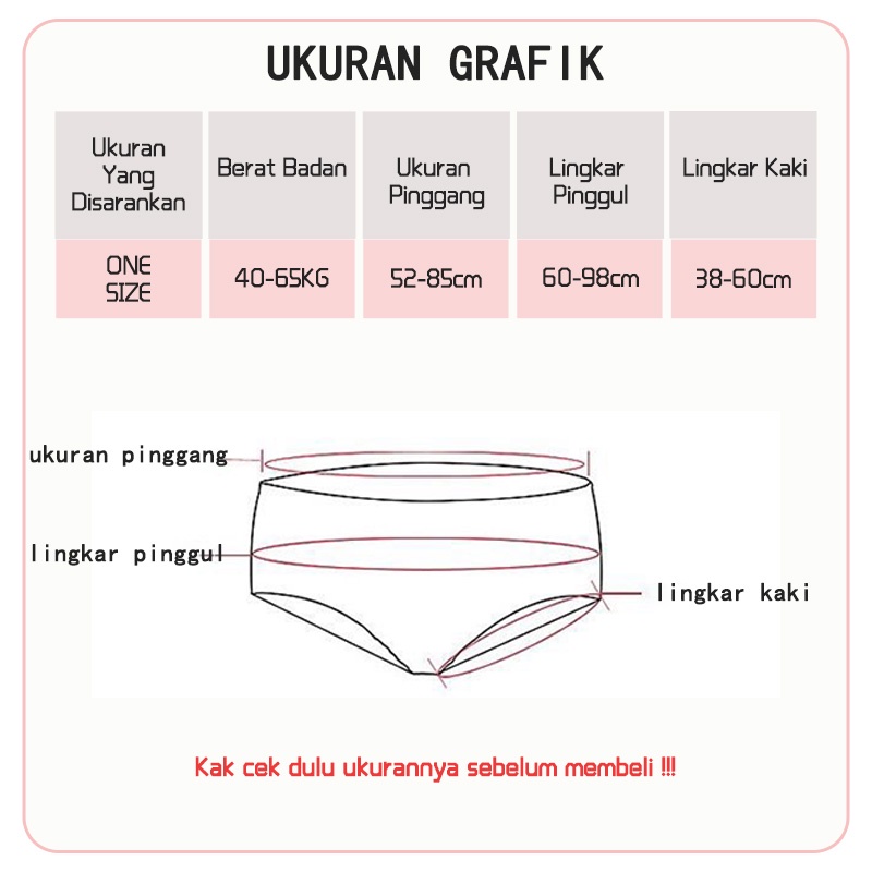 Celana Dalam Wanita Polos Celana Dalam Katun CD Pinggang Tengah Undies Wanita 156