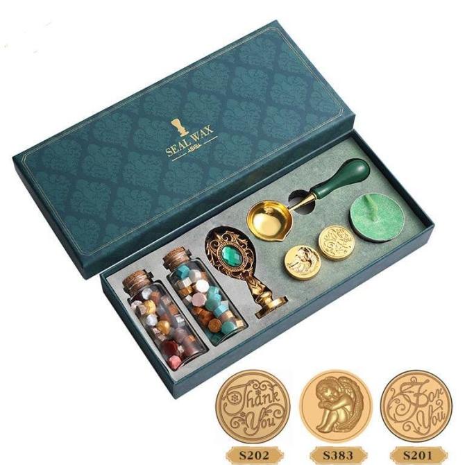 

Retro Seal Wax Beads Set Stempel Sealing Lilin Segel Wax Stempel