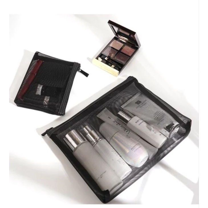 Tas Kuas Tas Perlengkapa Mandi Tas Rias Tas Kosmetik Tas Makeup Hitam Tas Travel