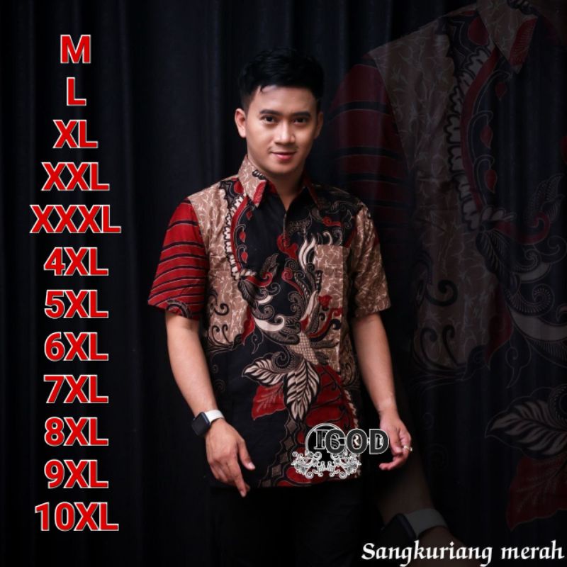 kemeja batik pria lengan pendek big size M L XL XXL XXXL 4XL 5XL 6XL 7XL 8XL 9XL 10XL Seragam