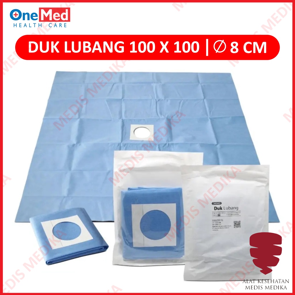 Duk Sterile 100X100 D7 Onemed Lubang 7cm Peralatan P3K Disposable Kain Operasi Steril 100 x 100 cm 1