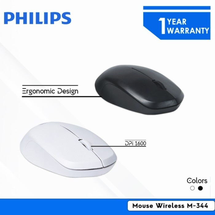 Mouse Wireless M-344 Philips  Color M344