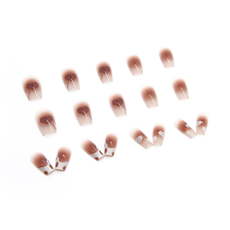 24pcs / Kotak Kuku Palsu Panjang Warna Caramel R661