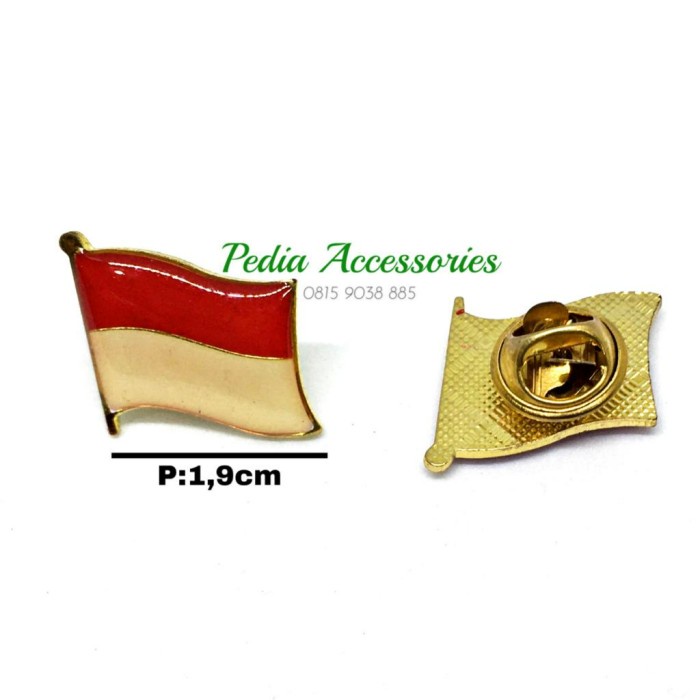 Pin Pin Bendera Indonesia Berkibar/Pin Bendera Merah Putih